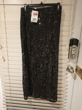 Black Sequin Maxi Skirt - Elegant Evening Wear